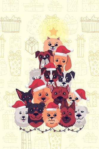 Funny Christmas Dog notebook diary Journal Lined about A5 FORMAT - notepad for school and work. Christmas theme Christmas tree