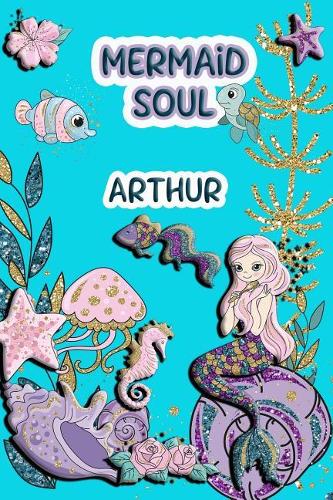 Mermaid Soul Arthur: Wide Ruled Composition Book Diary Lined Journal