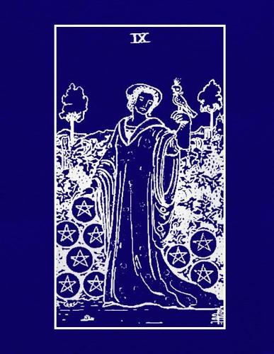 IX: Nine of Pentacles Tarot Journal Diary Log Book, Record and Interpret Readings, 3 Tarot Card Spread Journal