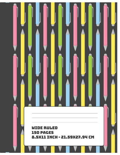 Composition Notebook for School: Notebook/Journal for Students (Large 8.5x11 Inch 21.59x27.94 cm) Wide Ruled Lined Paper 120 Blank Pages (WHITE&GREY&COLORFUL Pattern)