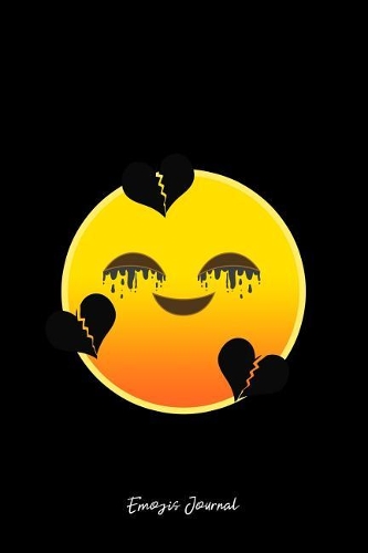 Emojis Journal: Lined Journal - Heartbreak Emoticon Sad Broken Heart Emoji Face Girls Gift - Black Ruled Diary, Prayer, Gratitude, Writing, Travel, Notebook For Men