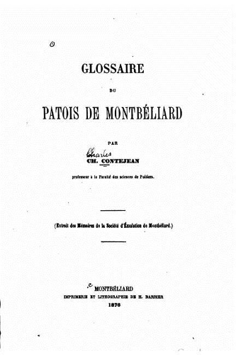 Glossaire du Patois de Montbéliard