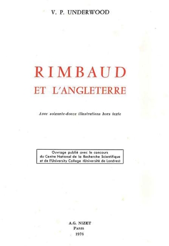 Rimbaud Et l'Angleterre