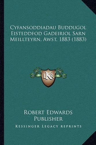 Cyfansoddiadau Buddugol Eisteddfod Gadeiriol Sarn Meillteyrn, Awst, 1883 (1883)