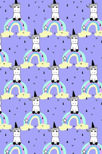 Journal Notebook Little Unicorns On Rainbows Pattern 3