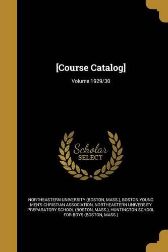 [Course Catalog]; Volume 1929/30