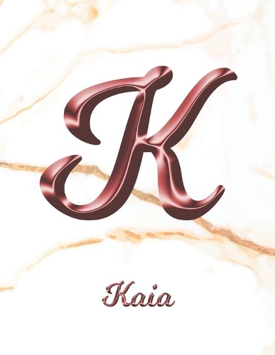 Kaia: 1 Year Weekly Planner with Note Pages (12 Months) - White Marble Rose Gold Pink Effect Letter K - 2020 - 2021 - Week Planning - Monthly Appointment 