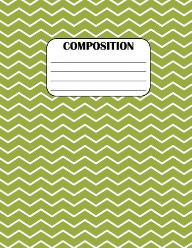 Composition Notebook: Green Chevron, 8.5 x 11, 115 pages (School Book, Journal)(1 Tmpixart Composition Books)