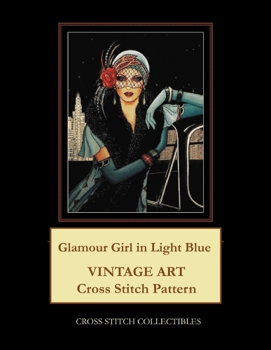 Glamour Girl in Light Blue: Vintage Art Cross Stitch Pattern