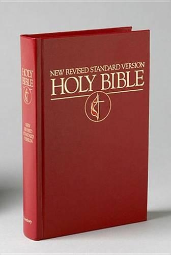 New Revised Standard Version (NRSV) Pew Bible with United Methodist Cross & Flame: Large Print, Cross and Flame Emblem, Dark Red