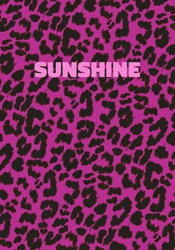 Sunshine: Personalized Pink Leopard Print Notebook (Animal Skin Pattern). College Ruled (Lined) Journal for Notes, Diary, Journaling. Wild Cat Theme Design wi