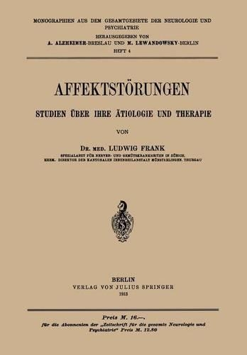 Affektstörungen Studien über Ihre ätiologie und Therapie