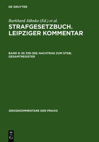 §§ 339-358; Nachtrag Zum Stgb; Gesamtregister