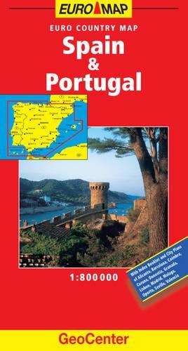 Spain and Portugal GeoCenter Euro Map