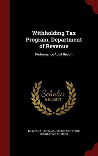 Withholding Tax Program, Department of Revenue
