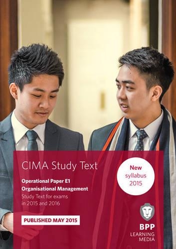 CIMA E1 Organisational Management