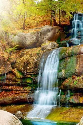 A Beautiful Waterfall in the Woods of Virginia