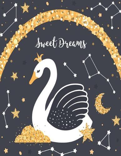 Sweet dreams: Swan princess on black cover and Dot Graph Line Sketch pages, Extra large (8.5 x 11) inches, 110 pages, White paper, Sketch, Notebook journal(1 Swan Princess on Black Notebook)