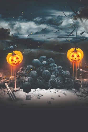 Glowing Halloween Pumpkins Lined Notebook