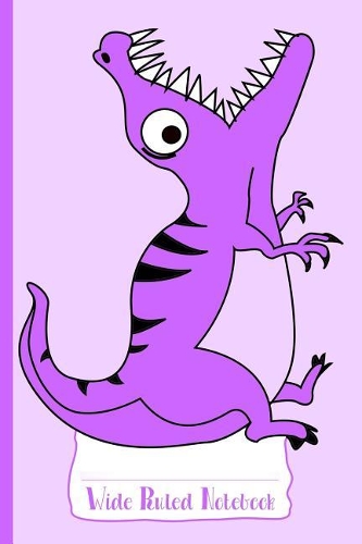 Purple Hungry Dinosaur Wide Ruled Notebook