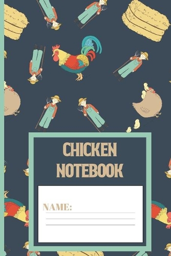 Chicken Notebook: Chicken gifts for women, men, kids, and chicken lovers: cute & elegant Nile blue design blank Lined notebook/Journal to write in