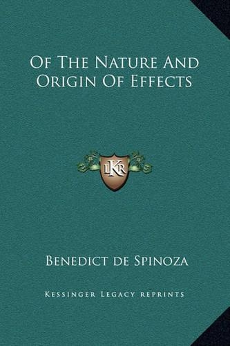 Of The Nature And Origin Of Effects