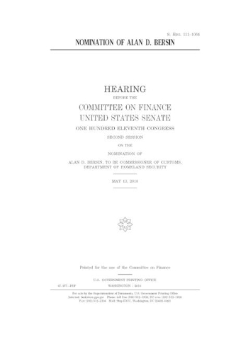 Nomination of Alan D. Bersin