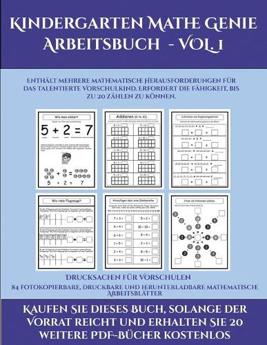 Drucksachen für Vorschulen (Kindergarten Mathe Genie Arbeitsbuch - VOL. 1): Dieses Buch enthält 78 extra große Bilder mit dicken Linien, um eine fehlerfreie Farbgebung zu fördern, um das Selbstvertrauen zu stärken, Frustrati(28 Drucksachen Für Vorschulen)