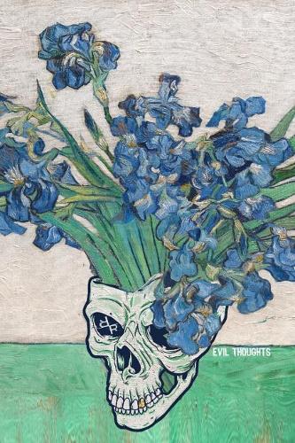 Evil Thoughts: 6 X 9 Blank Lined Journal, Skull Flower Design, Perfect Gift for Breakup, Goths, Teens, Surly Co-Workers