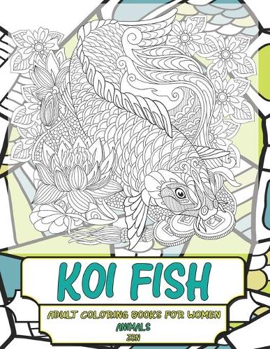 Adult Coloring Books for Women Zen - Animals - Koi fish