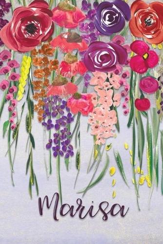 Marisa: Personalized Lined Journal - Colorful Floral Waterfall (Customized Name Gifts)