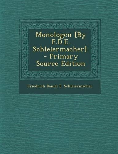 Monologen [By F.D.E. Schleiermacher].: (Portuguese)