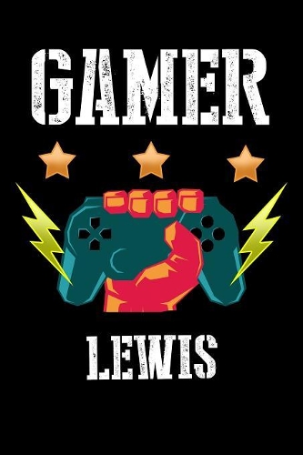 Gamer Lewis: Kariertes Notizbuch mit 5x5 Karomuster für deinen personalisierten Vornamen