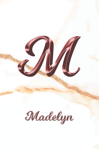 Madelyn: Sketchbook - Blank Imaginative Sketch Book Paper - Letter M Rose Gold White Marble Pink Effect Cover - Teach & Practice Drawing for Experienced & As