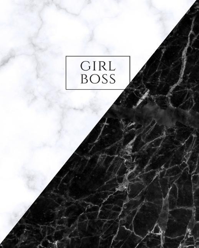 Girl Boss: Large Wide Ruled Notebook for Everyday Use White and Black Marble