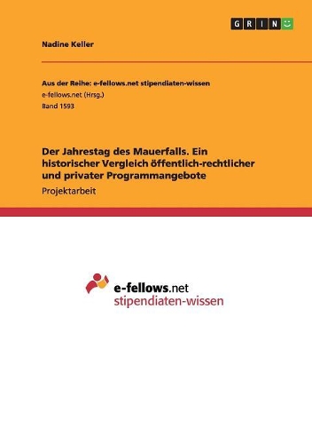 Der Jahrestag des Mauerfalls. Ein historischer Vergleich öffentlich-rechtlicher und privater Programmangebote