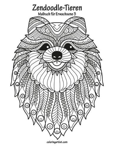 Malbuch mit Zendoodle-Tieren für Erwachsene 3