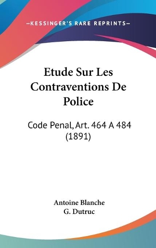 Etude Sur Les Contraventions De Police