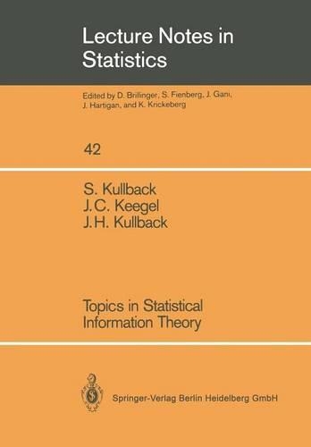 Topics in Statistical Information Theory: (42 Lecture Notes in Statistics)