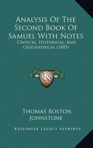 Analysis Of The Second Book Of Samuel With Notes