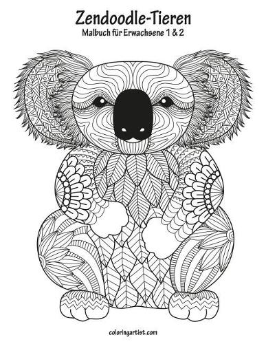 Malbuch mit Zendoodle-Tieren für Erwachsene 1 & 2