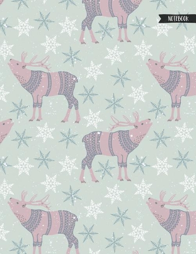 Notebook: Moose In Sweater Winter Journal for Girls and Women - 8.5x11 Large Lined Diary for Writing Journaling School or Work