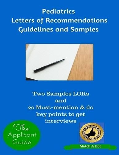 Pediatric Letters of Recommendations Guidelines and Samples