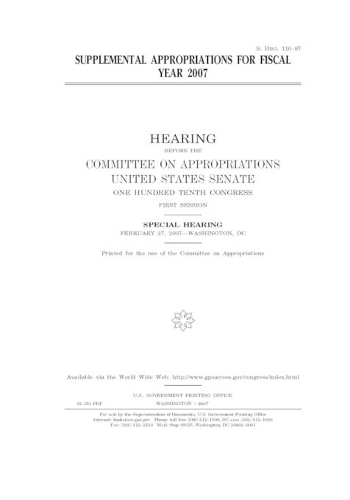Supplemental appropriations for fiscal year 2007