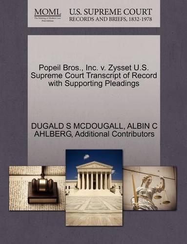Popeil Bros., Inc. V. Zysset U.S. Supreme Court Transcript of Record with Supporting Pleadings