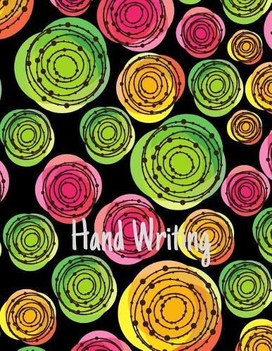 hand writing: pink, green, & red Lined handwriting both sides 8.5 x 11 (21.59 cm x 27.94 cm) 60 sheets/120 pages for drawing and writing.