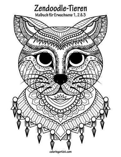 Malbuch mit Zendoodle-Tieren für Erwachsene 1, 2 & 3