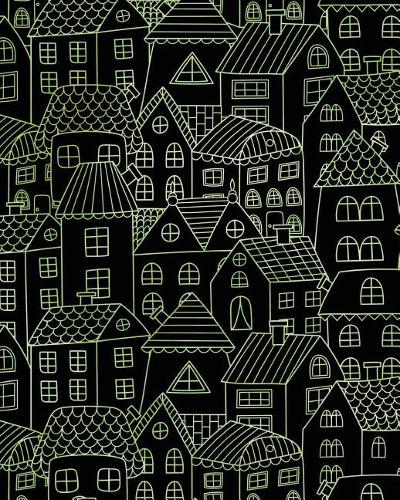 Bullet Journal Notebook Cute Houses Pattern 7