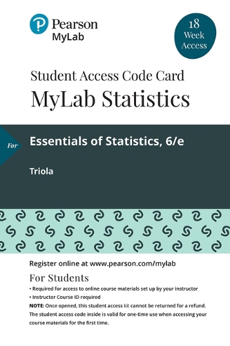 Mylab Statistics with Pearson Etext -- 18 Week Standalone Access Card -- For Essential Statistics