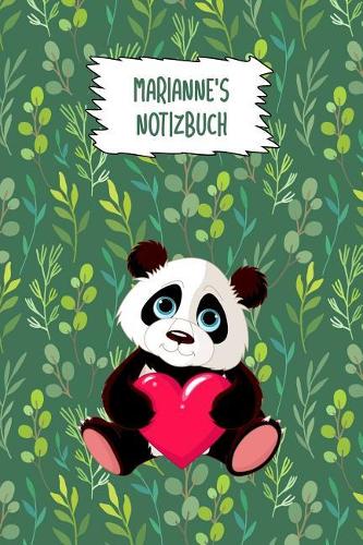Marianne: personalisiertes Panda Notizbuch / Tagebuch / Journal mit Vornamen (120 leeren linierten Seiten A5)